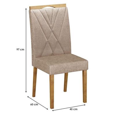 Mesa De Jantar Jade 120x80cm Cinamomo Off White Com 4 Cadeiras Lara Linho Bege - Valdemóveis