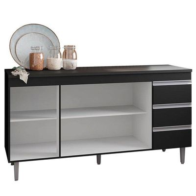 Balcão De Pia Andréia 150 Cm Preto - Ajl