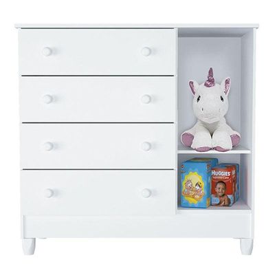 Cômoda Infantil Ariel Com Porta Branco Brilho - Carolina