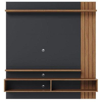 Painel Para Tv Home Suspenso Ambiente Juriti 1.5 Noce Milano Preto Acetinado - Colibri