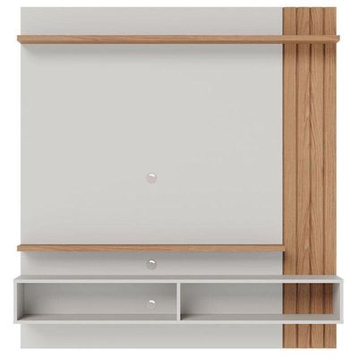 Painel Para Tv Home Suspenso Ambiente Juriti 1.5 Off White Matte Freijó - Colibri