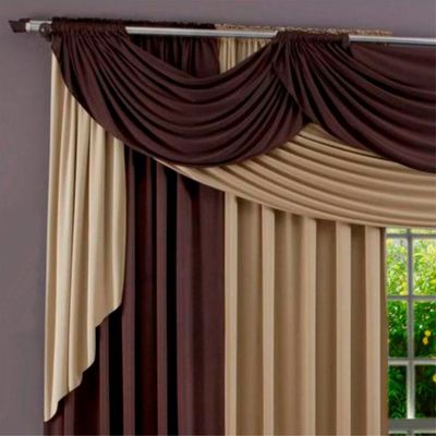 Cortina Paris para Varão em Malha 3,00m x 2,60m Sala Quarto - Tabaco