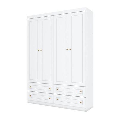 Guarda Roupa Infantil Mississipi 4 Portas Branco Hp - Henn