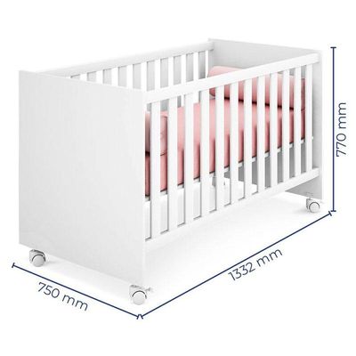 Berço Americano Doce Sonho 100 Branco Brilho Com Colchão Ortobom - Qmovi