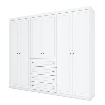 Guarda Roupa Casal Americano 6 Portas Branco Hp - Henn