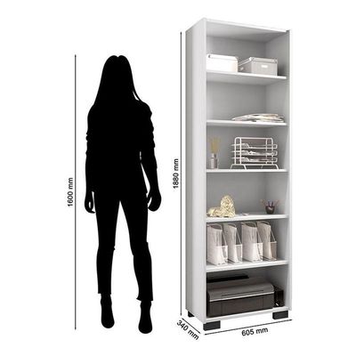 Mesa Para Computador Gávea E Livreiro Office Branco Trama - Móveis Leão