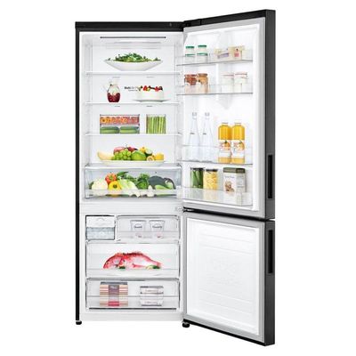 Geladeira LG Inverter Bottom Freezer 451L Black GC-B569NQL2 220V