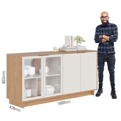 Aparador Para Sala Buffet Vitória Freijó Off White - Colibri