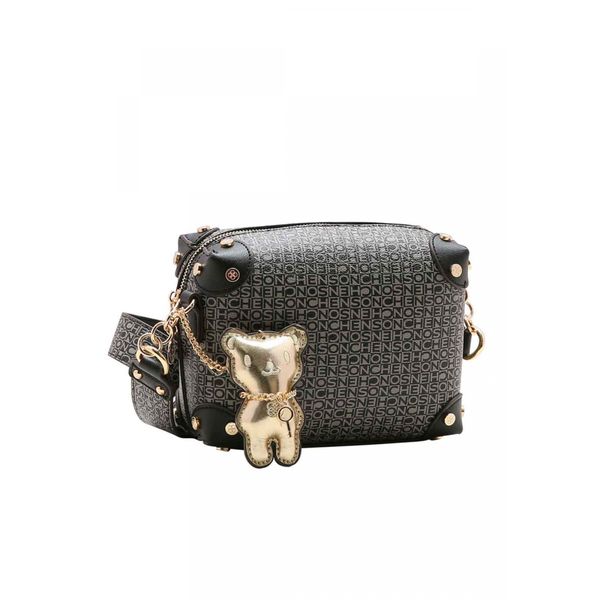 BOLSA TRANSVERSAL FEMININA CHENSON MONOGRAMA 3483608 PRETO Cor:Preto;Tamanho:Único;Genero:Mulher