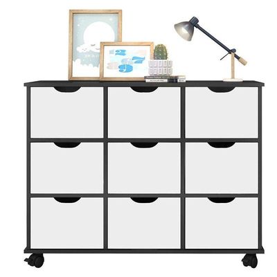 Nicho Organizador 9 Gavetas Preto Branco - Qmovi