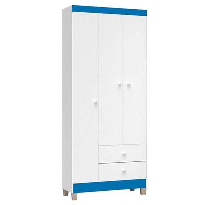 Cômoda Gaveteiro E Guarda Roupa 3 Portas Ternura Baby Branco Flex - Incorplac