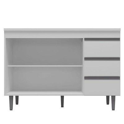 Balcão De Cozinha Andréia Com Tampo 120 Cm Branco - Ajl