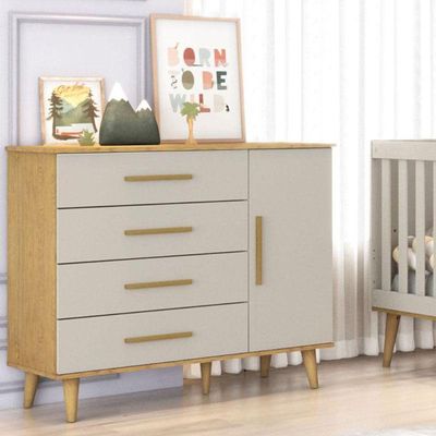 Quarto De Bebê Ambiente Ludmila Off White Bétula - Carolina Baby
