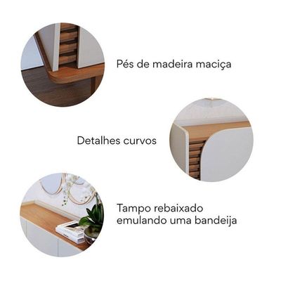 Aparador Buffet Ambiente Jurerê Off White Matte Freijó - Colibri