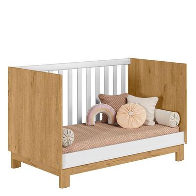 Berço Americano 4315 Q Encanto Slim Freijó Toq Branco Acetinado Com Colchão Gazin - Qmovi