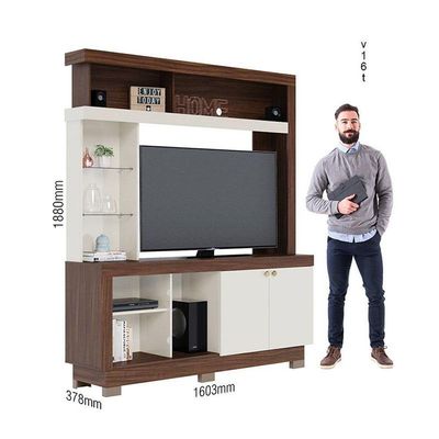 Estante Home Theater Valença Nogueira Real Off White - Colibri