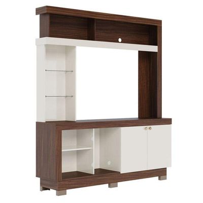 Estante Home Theater Valença Nogueira Real Off White - Colibri