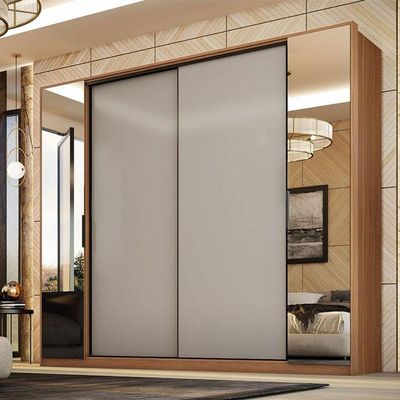 Cômoda átria E Guarda Roupa Casal Laredo Amêndola Touch Nude Prime Flex - Demartez