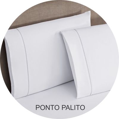 Jogo de Lençol Kiev Padrão Ponto Palito 3 Peças Barato - Branco