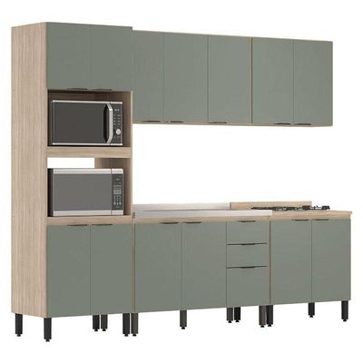 Cozinha Modulada Firenze Fhr001 Avena Touch Menta - Demóbile