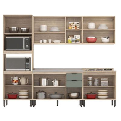 Cozinha Modulada Firenze Fhr001 Avena Touch Menta - Demóbile