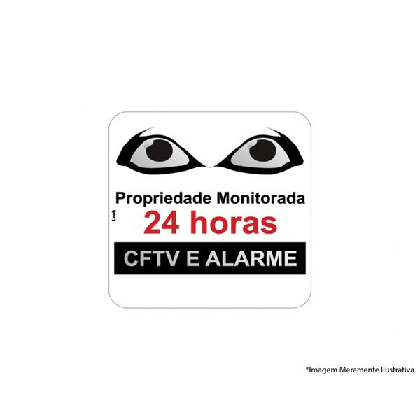 PLACA SINAL.PVC 15X15CM MONITORADA 24 HORAS REF 3067