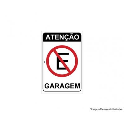 Placa Sinal.pvc 20x30cm Atencao Garagem Ref2471