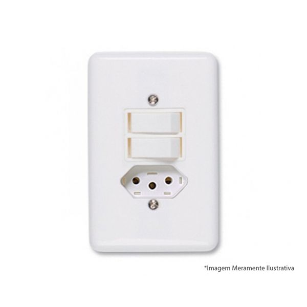 Interruptor Ilumi Stylus 2 Teclas Simpl+Tom 2P+T C/Pl 10A 25 Interruptor Ilumi Stylus 2 Teclas Simpl+Tom 2P+T C/Pl 10A 25