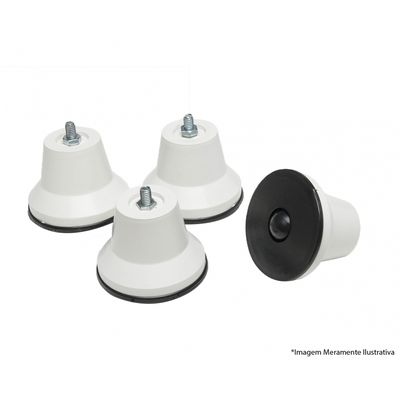 Pe Geladeira/Fogao Plast Branco C/4Pcs Blister