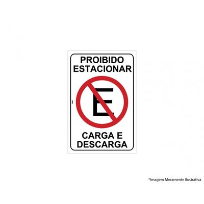 Placa Sinal.pvc 20x30cm Proib Estac Carga E Descarga