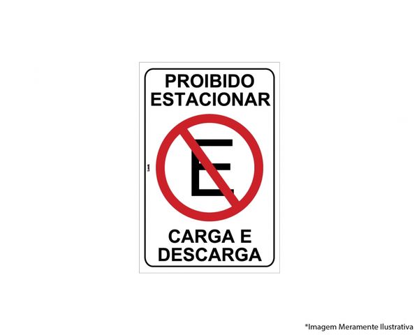 Placa Sinal.pvc 20x30cm Proib Estac Carga E Descarga