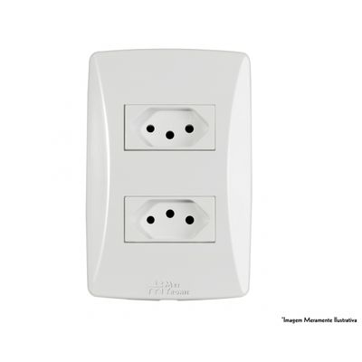 Tomada Petra 2 Tom 2P+T Horiz C/Pl 10A 250V 39056