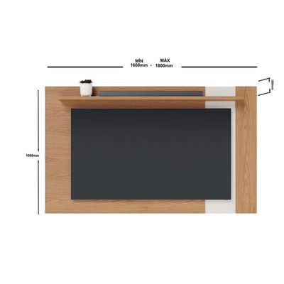 Rack Bancada Jurerê 1.8 Com Painel Suspenso Extensivo Leme Freijó Off White Matte - Colibri