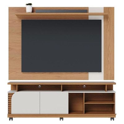 Rack Bancada Jurerê 1.8 Com Painel Suspenso Extensivo Leme Freijó Off White Matte - Colibri
