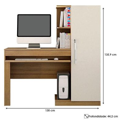 Escrivaninha Ambiente Office Cinamomo Off White - Valdemóveis