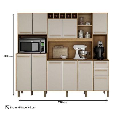 Armário De Cozinha Ambiente Petra Cinamomo Off White - Valdemóveis