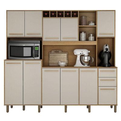 Armário De Cozinha Ambiente Petra Cinamomo Off White - Valdemóveis