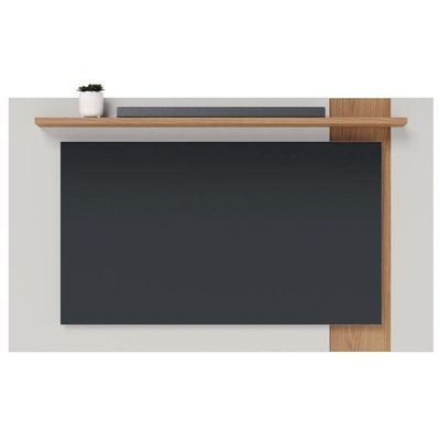 Rack Bancada Noronha 1.8 Com Painel Para Tv Suspenso Extensivo Leme Off White Matte Freijó - Colibri