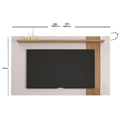 Rack Bancada Noronha 1.8 Com Painel Para Tv Suspenso Extensivo Leme Off White Matte Freijó - Colibri