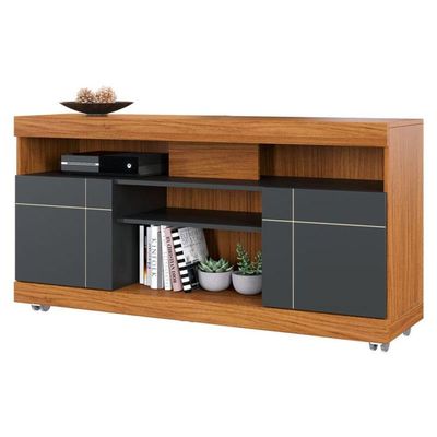 Rack Bancada Ambiente Yara Noce Milano Preto Acetinado - Colibri