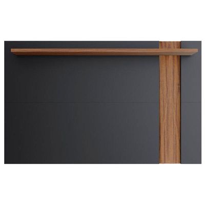 Painel Para Tv Suspenso Extensivo Ambiente Leme Preto Acetinado Noce Milano - Colibri
