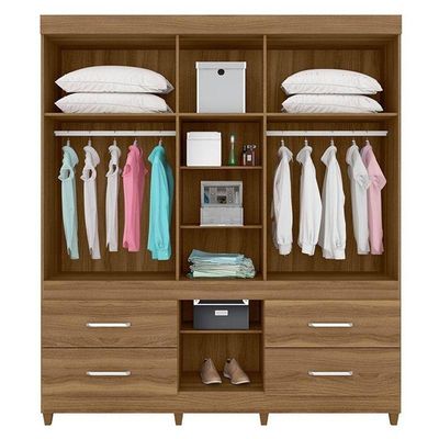 Cômoda Astral E Guarda Roupa Casal Guarujá Amêndola Touch - Demóbile