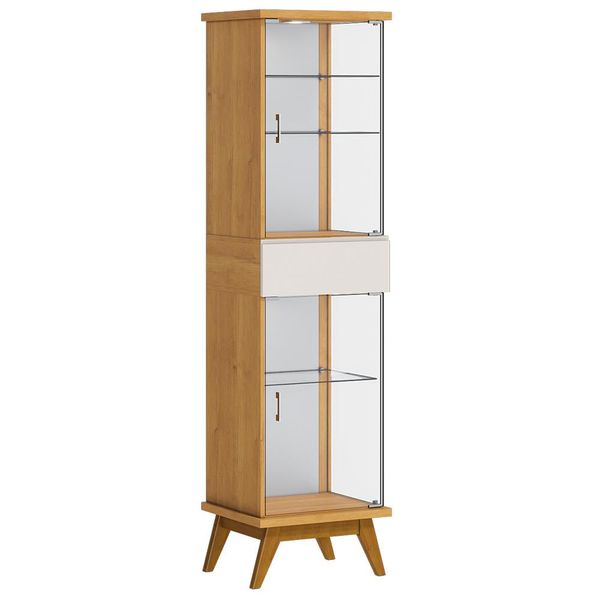Cristaleira Decorativa Aurora Nature/Off White - Gran Belo