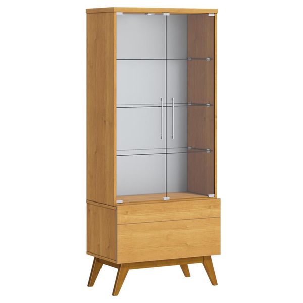 Cristaleira Decorativa com Gaveta Moura Nature - Gran Belo