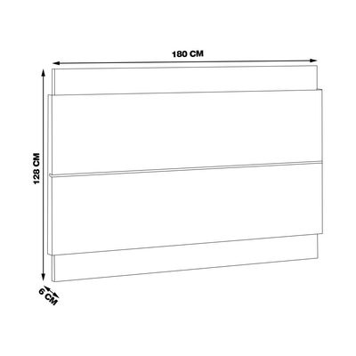Painel Decorativo Sala de Estar 180cm Julien Nature/Off White - Gran Belo