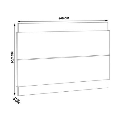 Painel Decorativo Sala de Estar 146cm Julien Nature/Off White - Gran Belo
