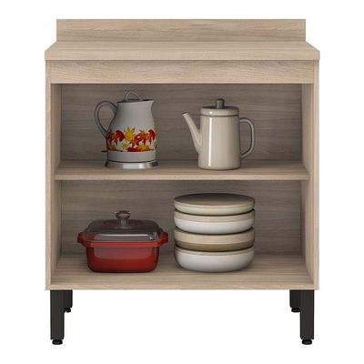 Balcão De Cozinha Firenze 2 Portas 80 Cm Avena Grafito - Demóbile