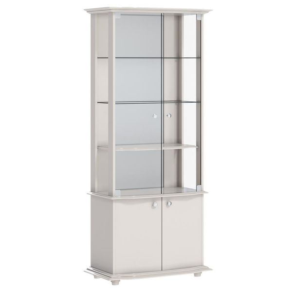 Cristaleira Decorativa Sala de Estar Savannah Off White - Gran Belo
