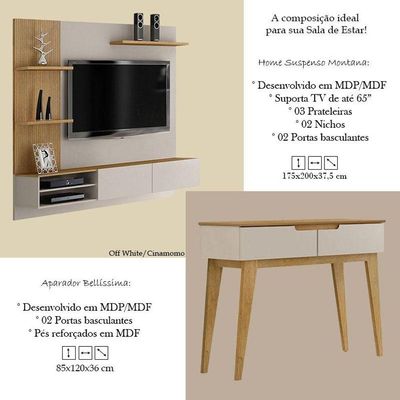 Home Suspenso Montana E Aparador Bellíssima Off White Cinamomo - Valdemóveis