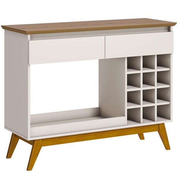 Aparador Decorativo Flynn Off White/Freijó - Gran Belo